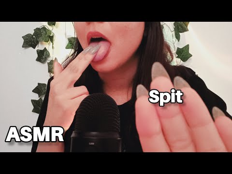 asmr ♡ Spit painting and mouth sound | chewing gum | Fast & Aggressive | no talking