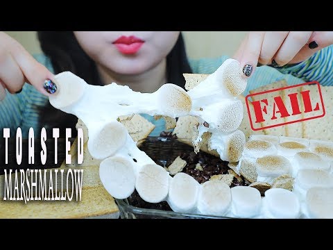 ASMR TOASTED MARSHMALLOW WITH BISCUITS *FAILED EATING SOUNDS | LINH-ASMR