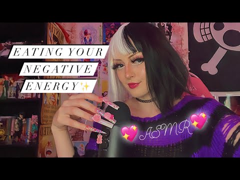 ASMR// fast nail sounds and triggers, eating your negative energy, whispering
