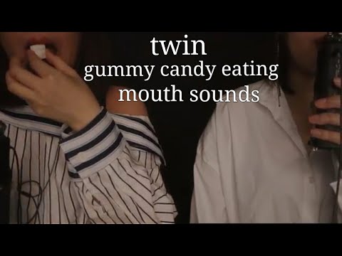asmr twins eating & mouth sounds 양쪽 젤리먹으며 입소리  口ソリ & ゼリー