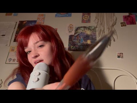 ASMR  Writing Positive Affirmations on Your Face 🖋✨(pen nibbling/tapping)