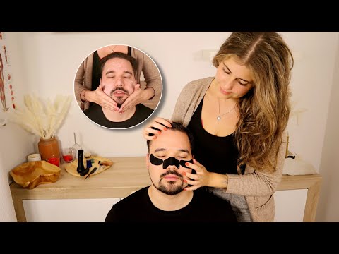 ASMR Men's Spa [Real Person] Beard Shave, Head Massage & Skincare | Barber Roleplay deutsch german