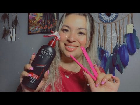 ASMR| Brushing & Styling your hair- actual hair brushing sounds, whispering & personal attention