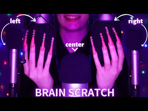 ASMR Mic Scratching - Brain Scratching with 5 Mics and DIY Nails for 100% SLEEP | ASMR No Talking
