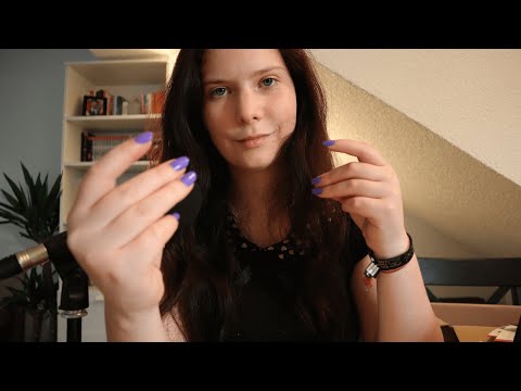 ASMR handsounds/finger snapping with purple nailpolish