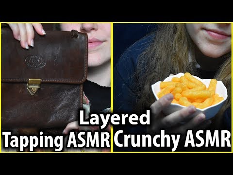 Layered ASMR ♥ Crunchy Food & Tapping ♥ Ear to Ear Layered Mouth sounds & Tapping sounds.