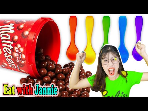 Mukbang Maltesers Edible Chocolate Spoon 묵방 Maltesers 식용 초콜릿 스푼 | Eat with Jannie