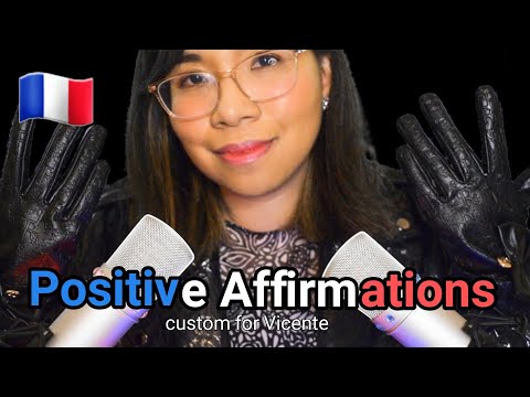 ASMR POSITIVE AFFIRMATIONS IN FRENCH & LEATHER 🇫🇷💙Affirmations Positives en français & Cuir [Custom]