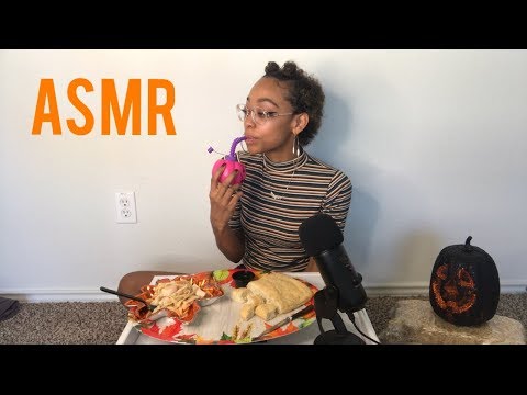 ASMR | Eating Chicken Fettuccine Alfredo With Shrimp 🍤  | Mukbang | No Talking