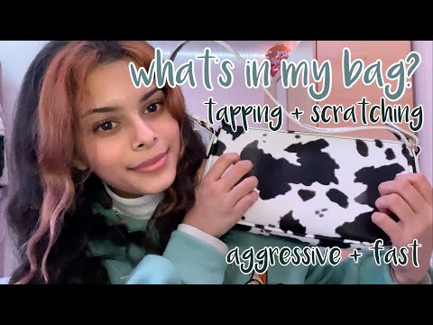 ASMR - what’s in my bag (whispered tapping + scratching)