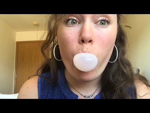 ASMR Gum Popping, Chewing, Mouth Sounds, Whisper Ramble