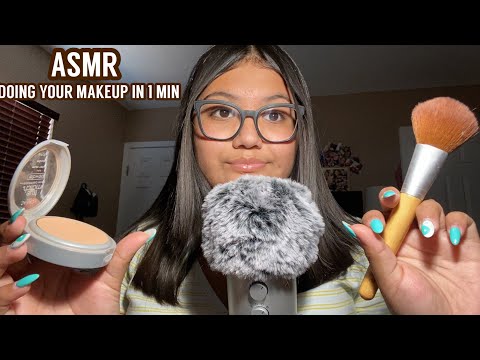 ASMR ~ DOING YOUR MAKEUP IN 1 MINUTE  *FAST & AGGRESSIVE* + *ROLEPLAY*