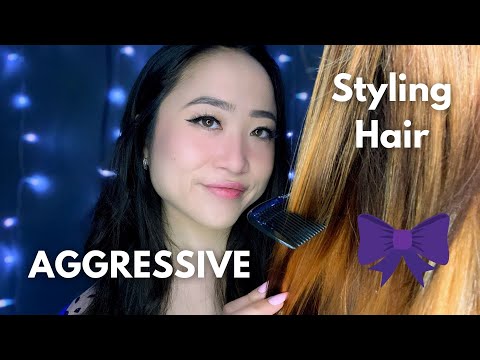 ASMR | Mom Aggressively but Lovingly Styles Your Hair | Fast Triggers