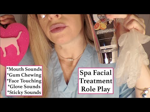 ASMR Gum Chewing Spa Facial Role Play | MOUTH SOUNDS | PERSONAL ATTENTION
