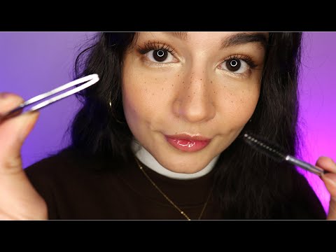 ASMR Doing Your Eyebrows (Personal Attention, Brushing, Tweezing)