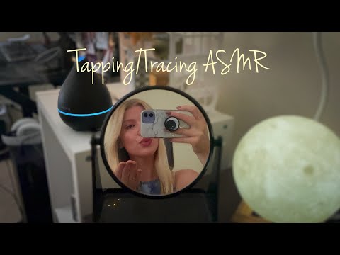 Phone Lens Tapping & Slow Tracing🌜ASMR (some mouth sounds)