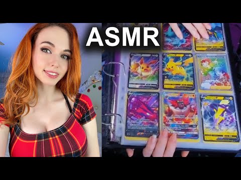 ASMR Girlfriend Amouranth Softly Touching & Handling Your Pokemon Cards