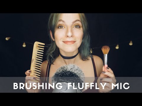 ASMR 💤 Brushing fluffy mic 🎙🖌 Plucking mic 🤫 No talking