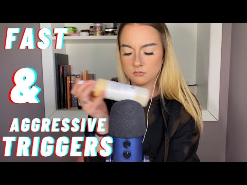ASMR | fast & aggressive triggers in 6 minutes