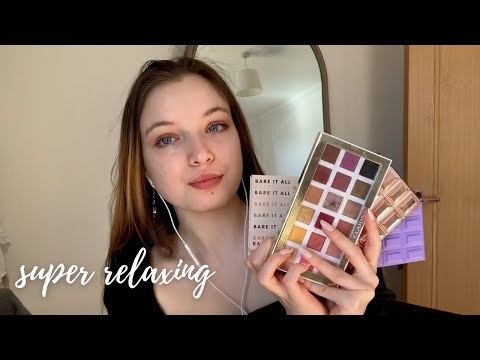 ASMR My Eyeshadow Collection (show and tell, tapping, whispers, rummaging)