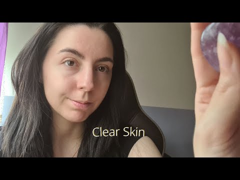 ASMR Reiki for Clear Skin, Blemishes, Acne, Scarring ｜soft spoken, crystal healing