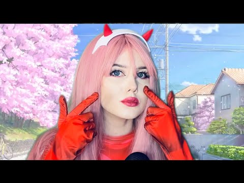ASMR 💗 02 Zero Two Cosplay Role Play 💗 Triggers Tapping Licking Eating Sounds 💤