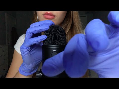 ASMR glove triggers on the mic (3 pairs)🧤+ some mouth sounds & hand movements