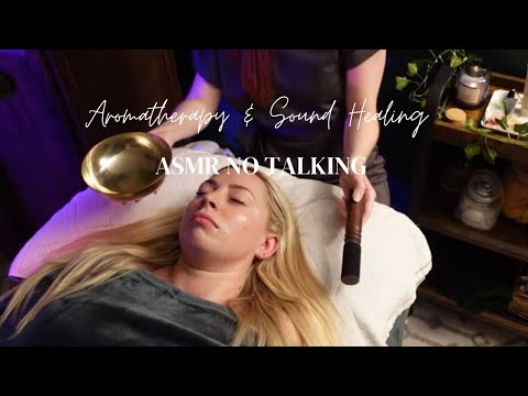 ASMR  Relaxing Aromatherapy Session on Beautiful Becca | Hair Play, Singing Bowl & More (NO TALKING)