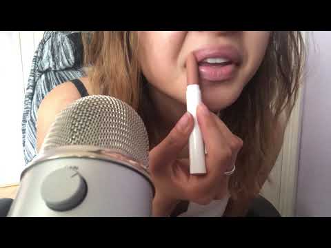 ASMR | lipstick application, mouth sounds, random!!