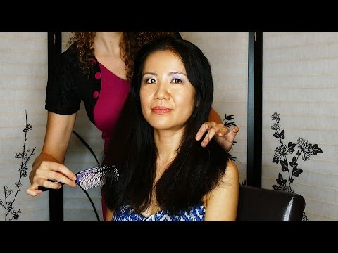 ASMR Hair Brushing, Hair Play and Hair Styling w/ Ear to Ear Whispering For Relaxation & Sleep