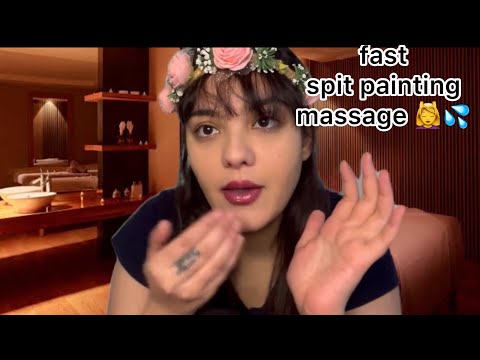 ASMR aggressive & very fast hand movements ,massage  with  spit painting tingly triggers,hand lofi