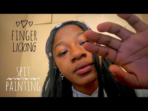 finger licking and spit cleaning your face asmr (personal attention)