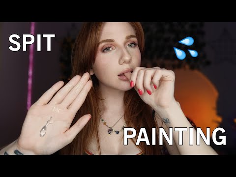 ASMR | ✨ Spit Painting 🎨 Using different techniques (spitty, palm licking, kisses & more) 💕