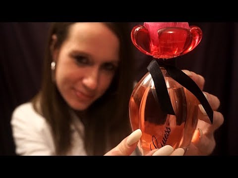 ASMR Tapping on Glass Perfume Bottles [with Liquid Sounds]