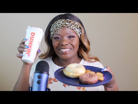 EVERYTHING PUMPKIN FROM DUNKIN DONUTS ASMR EATING SOUNDS
