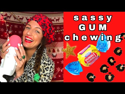ASMR ~ honestly just getting a little drunk and sassy in my cheetah beret (gum chewing)