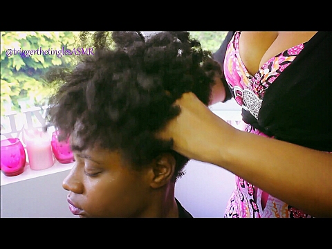 AfroKinky Hair Play & Scalp Massage ASMR (No Talking) Request #23