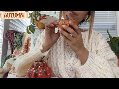 ASMR - fall triggers 🎃 pumpkin haul (tapping,whispers & scratching)