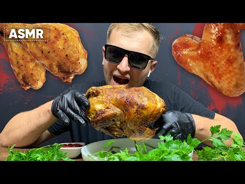 HOW TO EAT GRILLED CHICKEN & MUKBANG (No Talking) SAVAGE EATING SOUNDS | Andrew ASMR