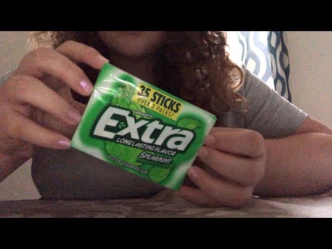 ASMR fast tapping and crinkling a box of gum