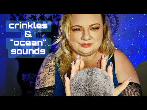 Crinkles & "ocean" sounds| LONG video for sleep/study & relaxation (no talking) [ASMR]