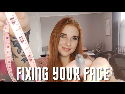 ASMR | Fixing, Measuring & Tracing your Face (With Music). 💛