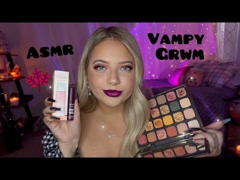 Asmr Autumn Vampy Get Ready With Me with NEW Products🍁👻 Whispering, Tapping, Scratching