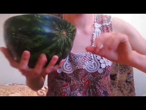 ASMR WATERMELON! FAST TAPPING + WATER BOTTLE