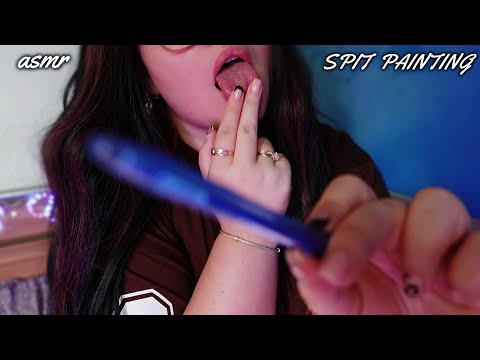 ♡ ASMR ♡ SPIT PAINTING ( Intense Mouth Sounds, Hand Movements, Deep Ear / Personal Attention )