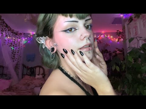 ASMR face and shoulder tracing + articulated whispers (lofi)