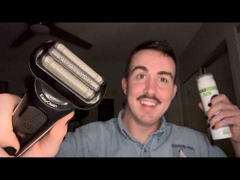 ASMR Mustache Grooming Service 🥸  ~ personal attention, shaving noises, gum chewing