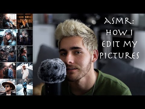 ASMR - How I Edit My Photos (Muffled Music, Male Whisper, Photoshop)