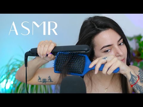 ASMR Styling My Hair - Wavy to Straight (Whispered) | Nymfy Official