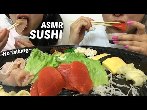 ASMR SASHIMI SUSHI PLATTER (NO TALKING) EATING SOUNDS  | SAS-ASMR